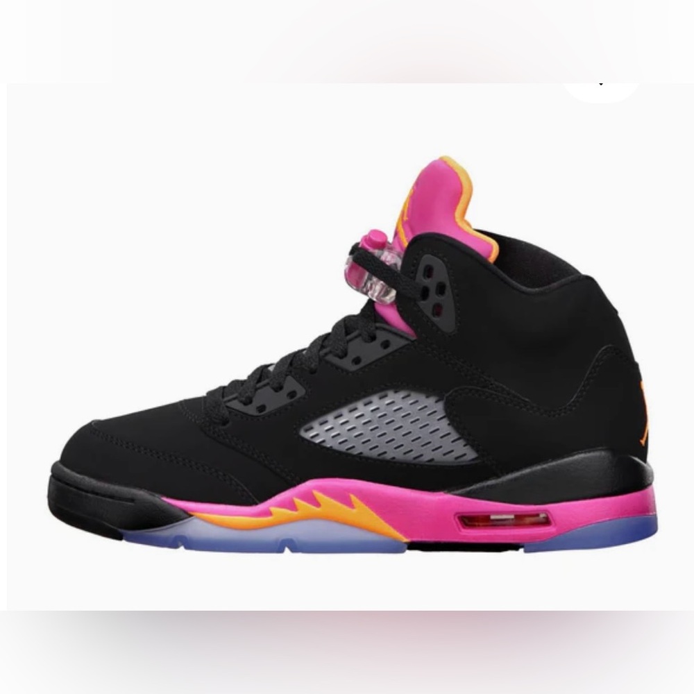 Nike Air Jordan 5 ‘Floridian’ Retro Girls Size 6Y Sneakers Blk/Pink 440892-067